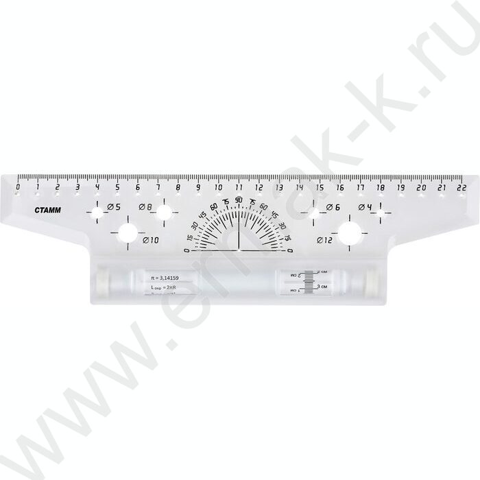 Рейсшина пл 22см прозр. с роликом | Фото 2