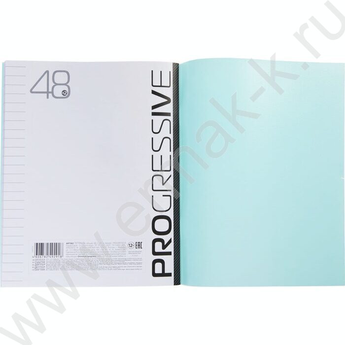 Тетрадь  48л линейка пл.обл. "PROGRESSIVE Бирюзовая" | Фото 4