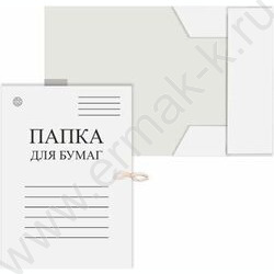 Папка д/бумаг на завязках белая A4 320г/м² | Фото 1