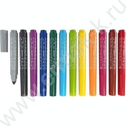 Фломастеры  12цв Jumbo утолщенные, вентилир. колпачок, карт. коробка | Фото 2