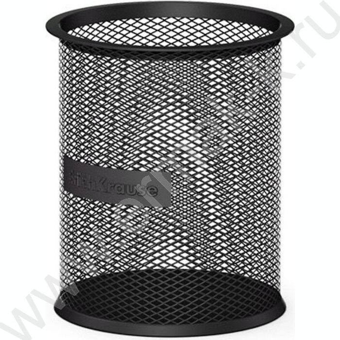 Стакан д/пишущих принадлежностей сетчатый (металл) круг, черный | Фото 1