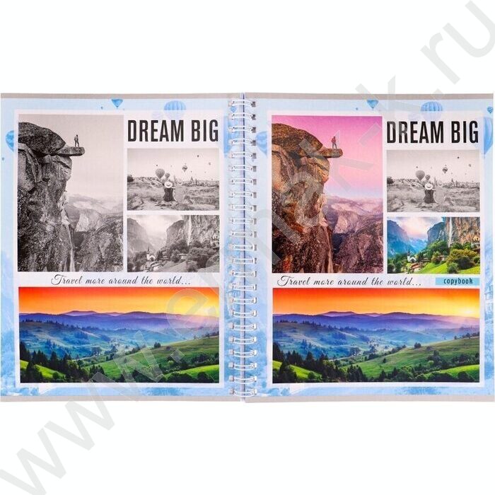Тетрадь  80л клетка/спираль/двойная "Красоты мира" ассорти | Фото 3