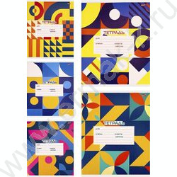 Тетрадь  18л клетка "Цветная абстракция" 5видов | Фото 1