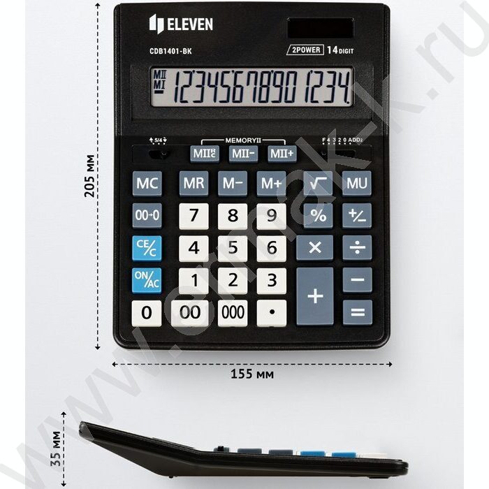 Калькулятор ELEVEN Business Line CDB1401-BK  /двойное питание/ 14 разряд (аналог D-314) | Фото 4