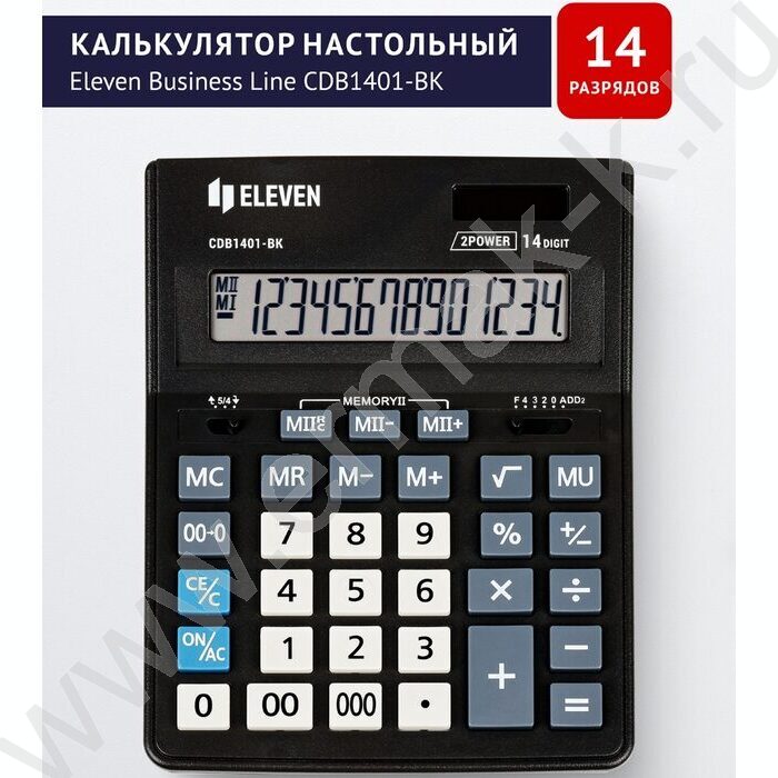 Калькулятор ELEVEN Business Line CDB1401-BK  /двойное питание/ 14 разряд (аналог D-314) | Фото 5