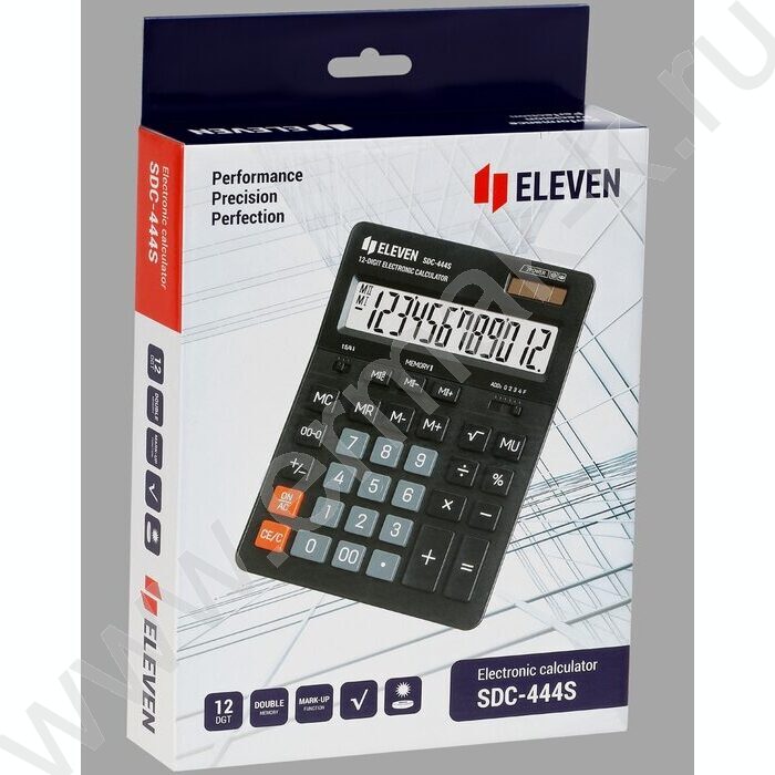 Калькулятор ELEVEN SDC-444S /двойное питание/ черный, 12 разряд | Фото 5