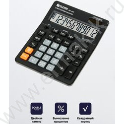 Калькулятор ELEVEN SDC-444S /двойное питание/ черный, 12 разряд | Фото 6