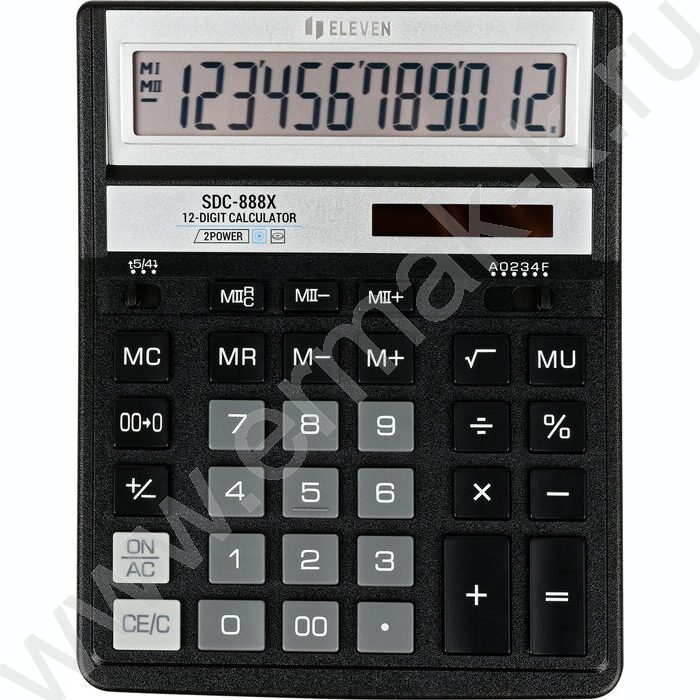 Калькулятор ELEVEN SDC-888X-BK /двойное питание/ черный, 12 разряд | Фото 3