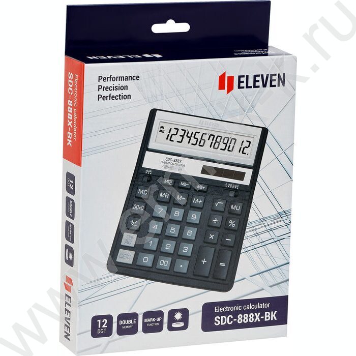 Калькулятор ELEVEN SDC-888X-BK /двойное питание/ черный, 12 разряд | Фото 6