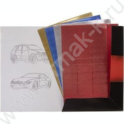 Картон цв. Гофриров./Металлиз. А4  4л/4цв Red Car | Фото 2