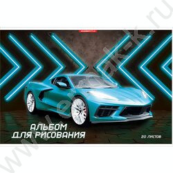 Альбом д/рисования-склейка 20л "Синяя машина" /текстура/ | Фото 1