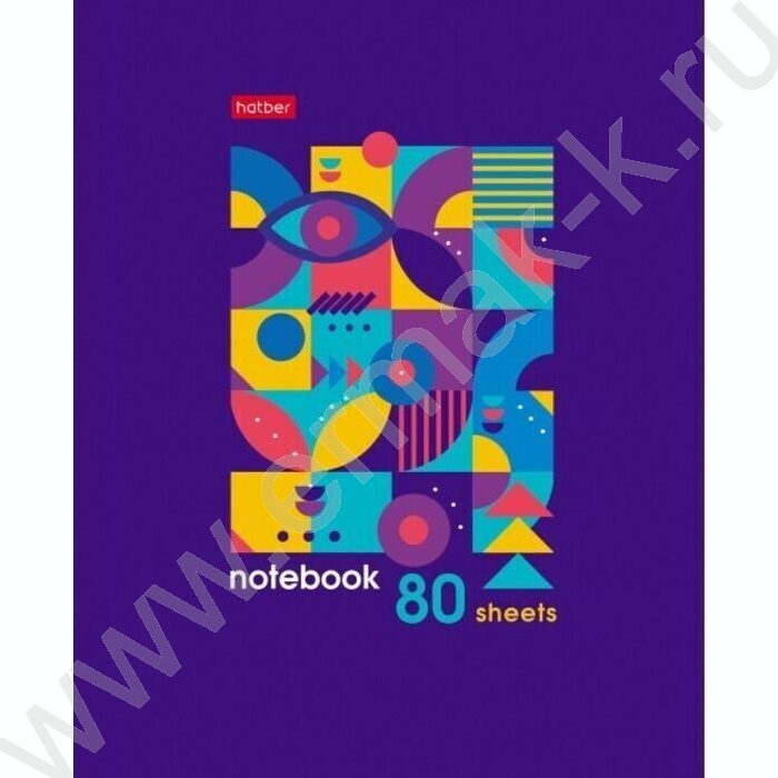 Тетрадь  80л клетка "Графические узоры" ассорти | Фото 1