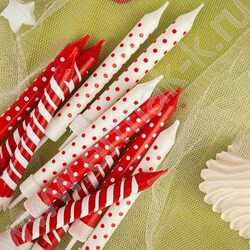 Свечи д/торта "Красное ассорти" 8 см с держателями 12шт/уп | Фото 3