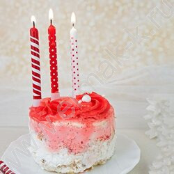 Свечи д/торта "Красное ассорти" 8 см с держателями 12шт/уп | Фото 4