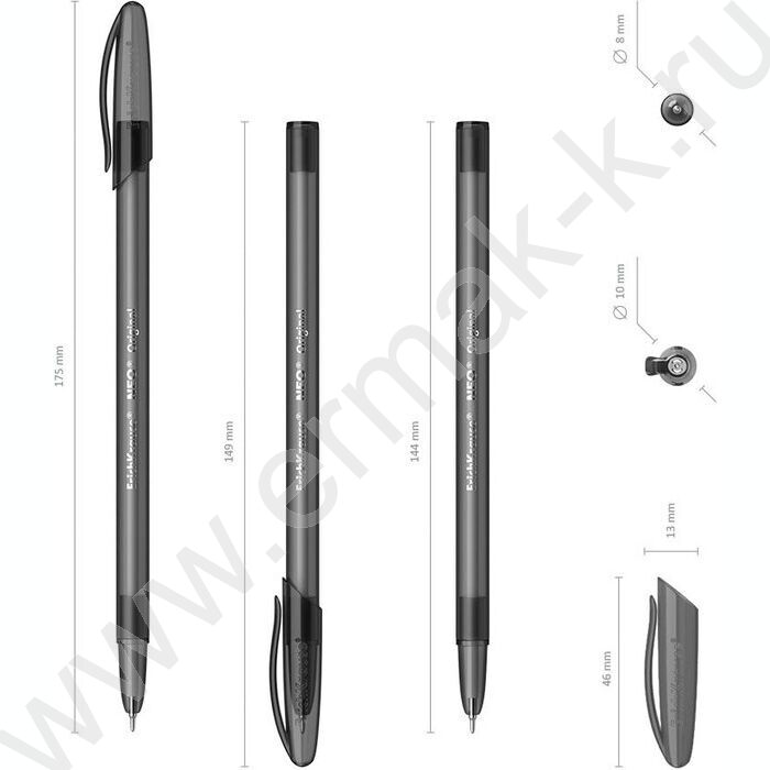 Ручка шар Neo® Stick Original 0,7мм, черная /цвет корпуса - матовый черный | Фото 3
