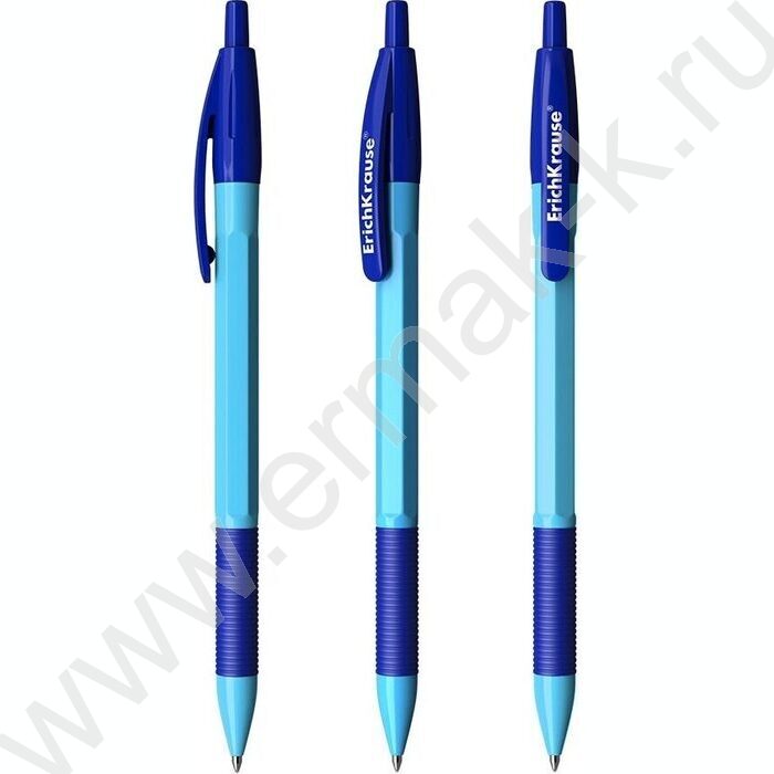 Ручка шар авт R-301 Neon Matic&Grip 0.7мм синяя /корпус ассорти /резиновый держатель | Фото 1