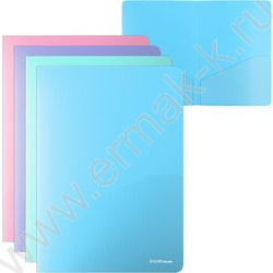 Папка уголок А4 с 2 карманами Diagonal Pastel /полупрозрачная, ассорти | Фото 1