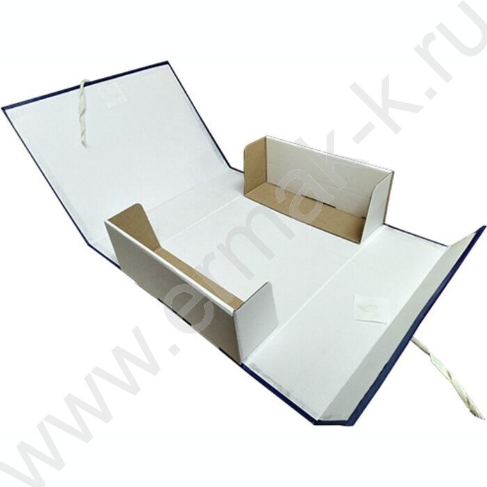 Короб архивный 120мм б/вин  2 завязки складной /синий | Фото 2