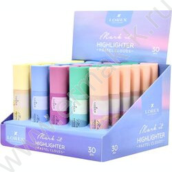 Текстовыделитель /ассорти/ 1-5мм косой "Mark it PASTEL CLOUDS" /5 разн.пастель. цвета в дисплее | Фото 4