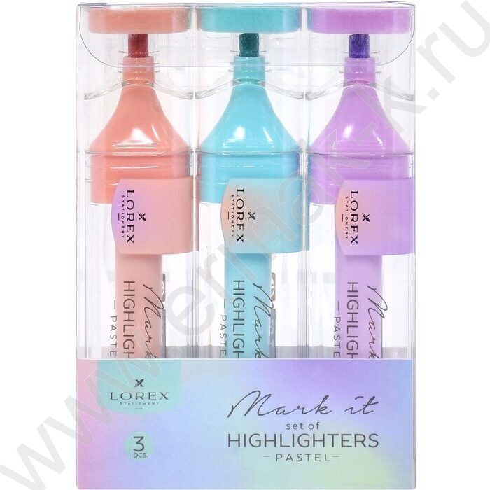 Текстовыделитель /набор  3цв - пастель/ 1-5мм косой "Mark it PASTEL" | Фото 1