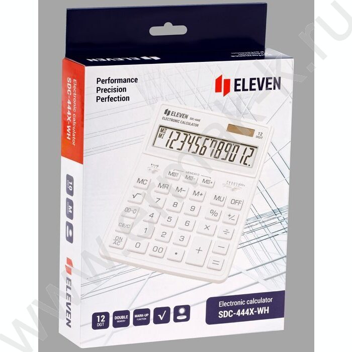 Калькулятор ELEVEN SDC-444X-WH /двойное питание/ белый, 12 разряд | Фото 5