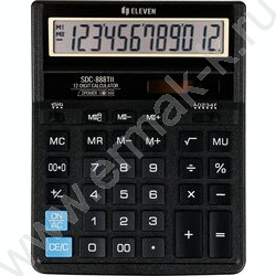 Калькулятор ELEVEN SDC-888TII /двойное питание/ черный, 12 разряд | Фото 2