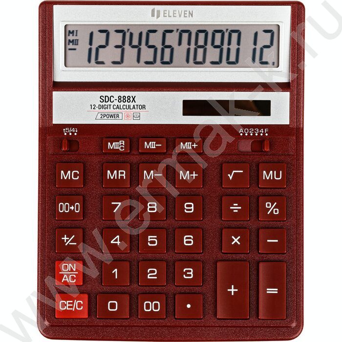 Калькулятор ELEVEN SDC-888X-RD /двойное питание/ красный, 12 разряд | Фото 2