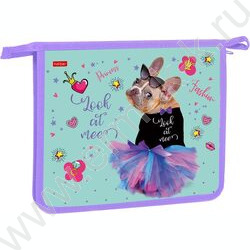 Папка д/тетрадей А5 пластик молния 1 отд "Модница" | Фото 1