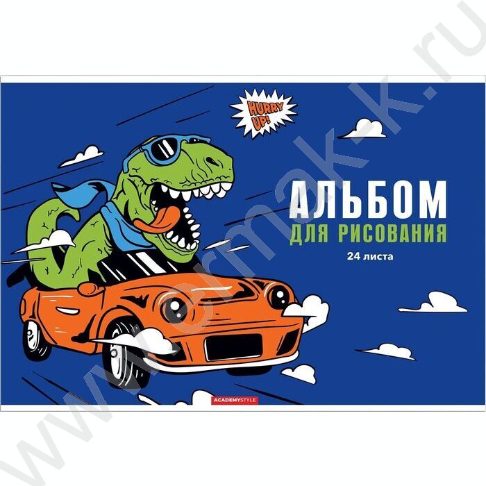 Альбом д/рисования 24л "Дино на авто" /текстура/ | Фото 1
