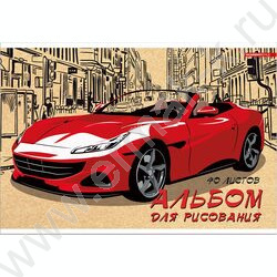Альбом д/рисования 40л "Красная машина" /твин УФ лак/ | Фото 1