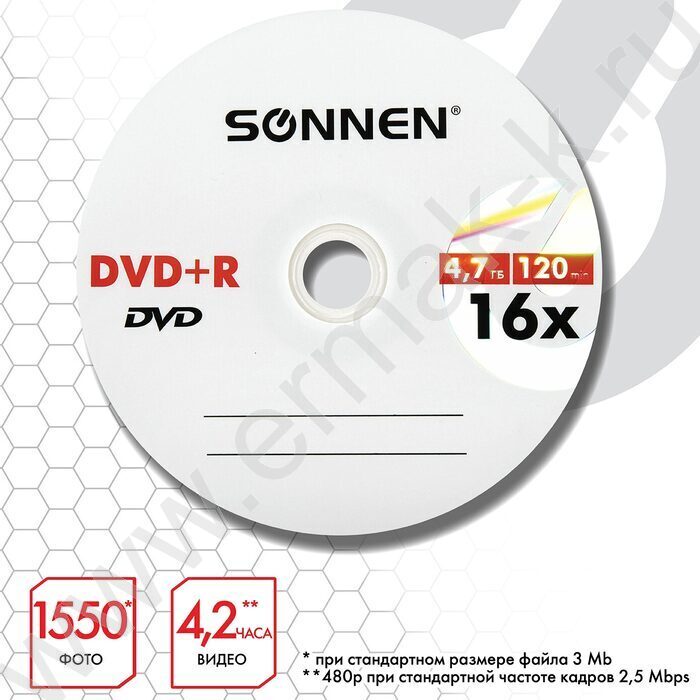 Матрица DVD+R 4.7Gb 16x (Cake Box по 25) | Фото 6