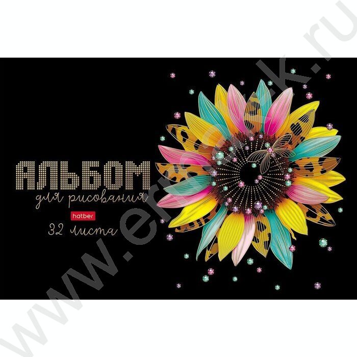 Альбом д/рисования 32л "Бал цветов" /мат.ламин. 3D фольга/ ассорти | Фото 2