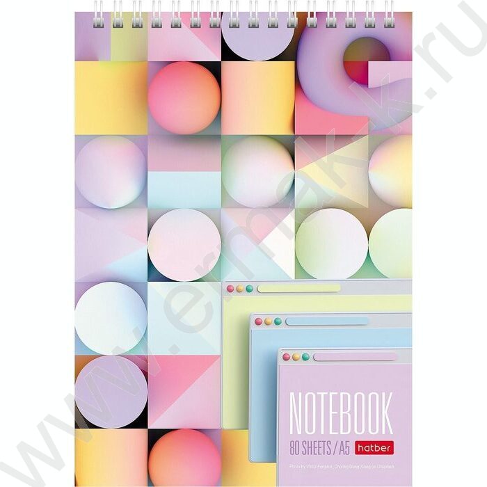 Блокнот  80л А5 спираль "Multicolor" /УФ-лак жесткая подложка/ | Фото 1