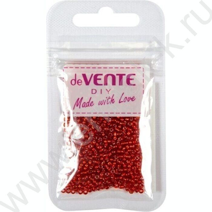 Бисер 2мм 10г /красный /круглый металлизированный /стеклянный | Фото 1