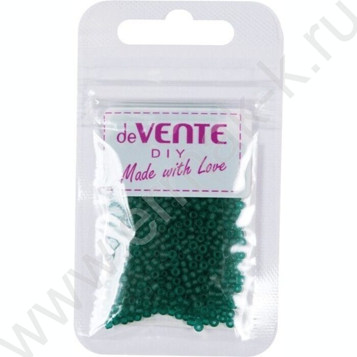 Бисер 2мм 10г /изумрудный /круглый полупрозрачный /стеклянный "Frosted" | Фото 1