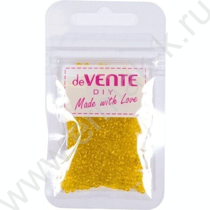 Бисер 2мм 10г /желтый /круглый прозрачный /стеклянный | Фото 1