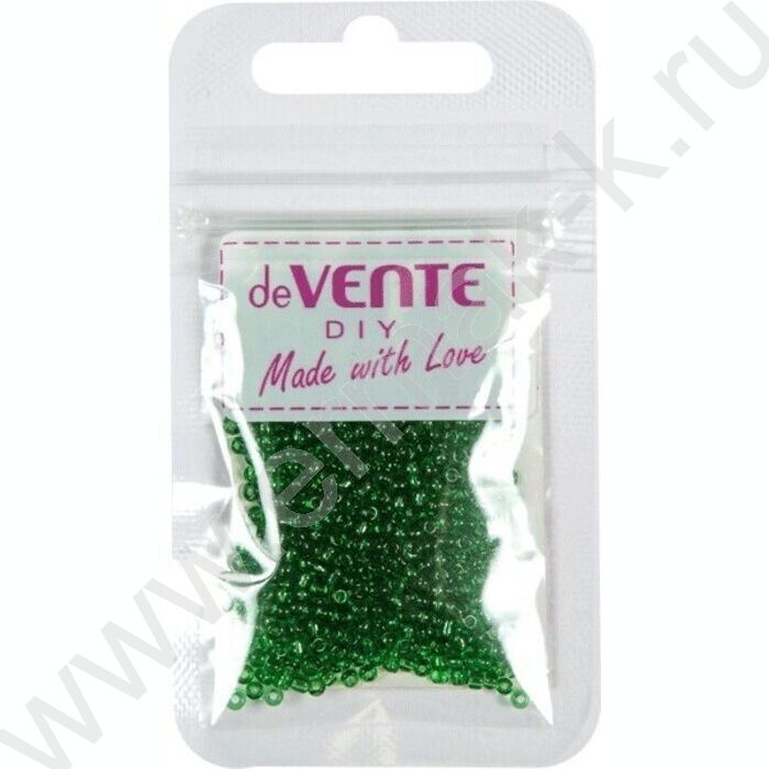 Бисер 2мм 10г /зеленый /круглый прозрачный /стеклянный | Фото 1
