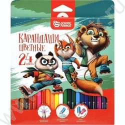 Карандаши  24цв ВЕСЕЛЫЕ ЗВЕРЯТА /шестигранные /европодвес | Фото 1