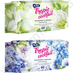 Салфетки влажные  60шт "Tropic coctail" /освежающие, ассорти | Фото 2