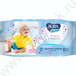 Салфетки влажные  60шт "Ultra comfort" /детские, с алоэ /с клапаном | Фото 1
