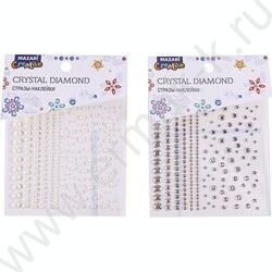 Наклейки-стразы акриловые Ассорти 2 дизайна ОПП-упаковка с европодвесом | Фото 1