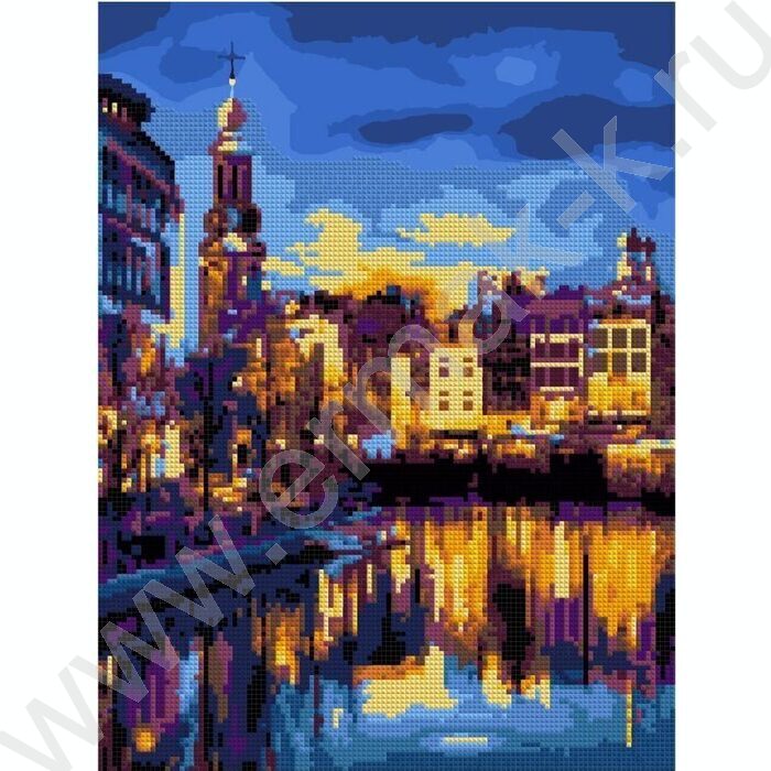 Мозаика алмазная 30*40см Канал в Амстердаме частичное заполнение | Фото 1