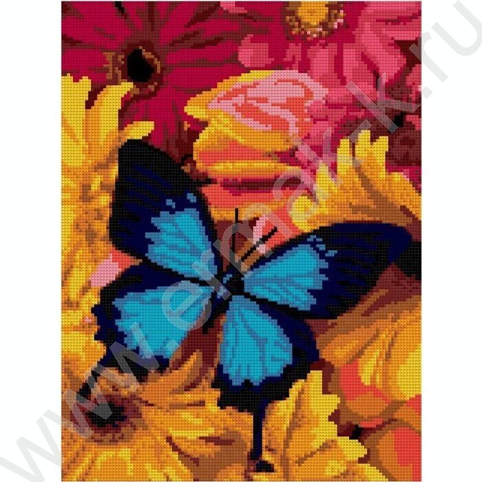 Мозаика алмазная 30*40см Яркая бабочка полное заполнение | Фото 1