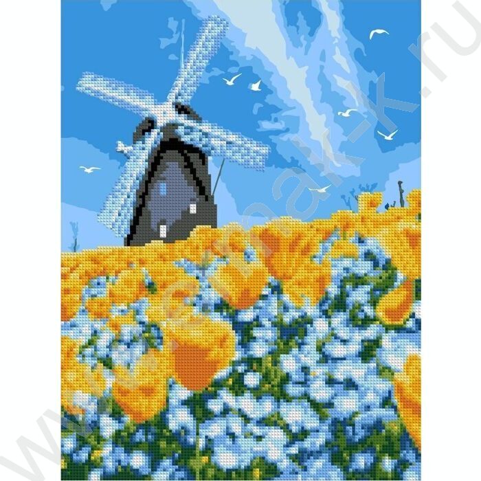 Мозаика алмазная 30*40см Мельница частичное заполнение | Фото 1