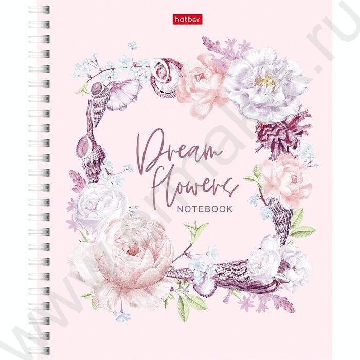 Тетрадь  96л клетка/спираль/тв.обл. "Floral dreams" | Фото 1