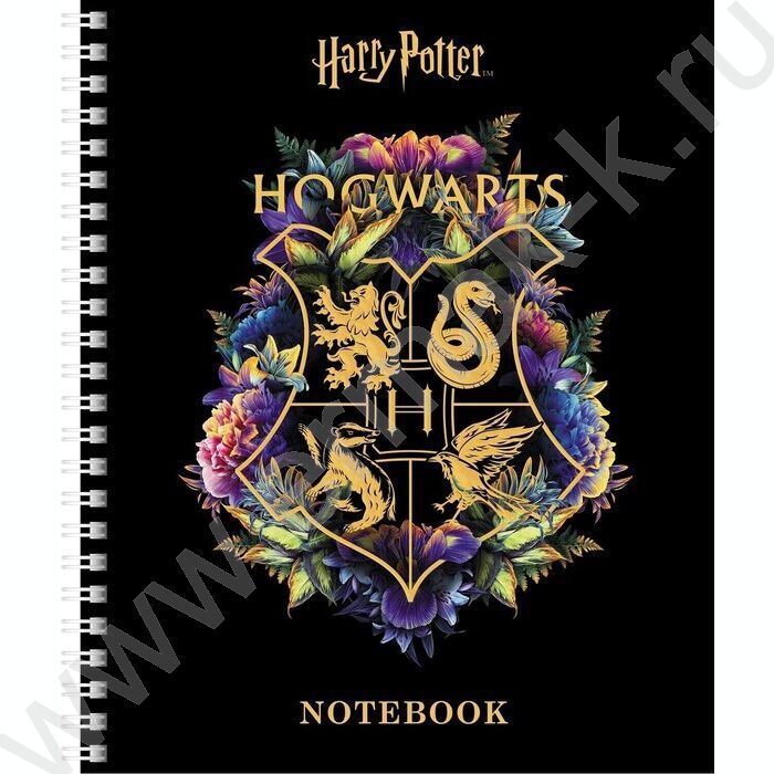 Тетрадь  96л клетка/спираль/тв.обл. "Гарри Поттер" | Фото 1