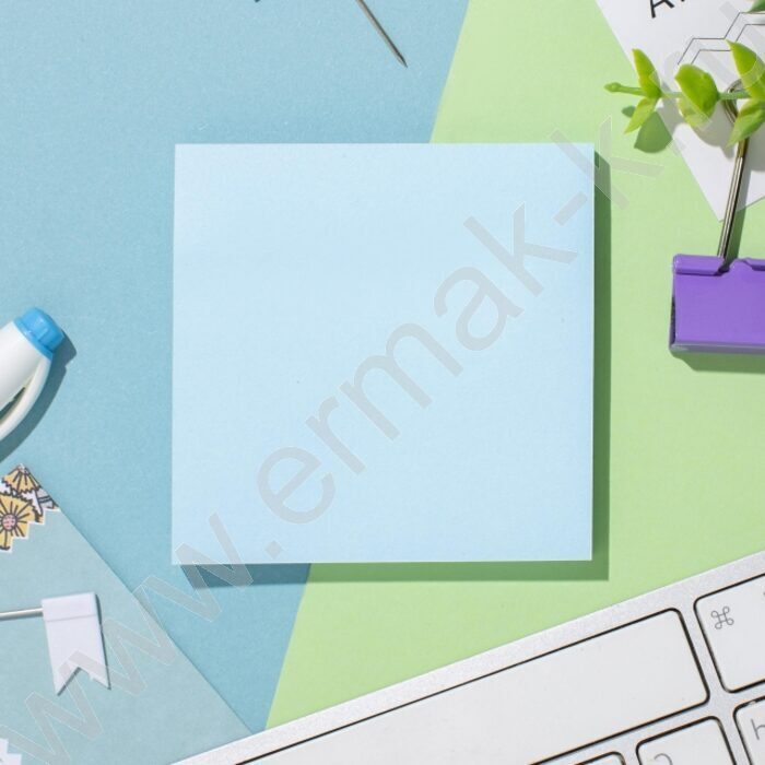 Бумага д/записей  76*76мм /100л, 62г/м², голубая с липким краем "Bright colours" | Фото 5