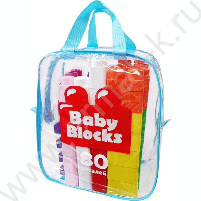 Конструктор пластиковый Baby Blocks 80 дет (сумка) | Фото 1