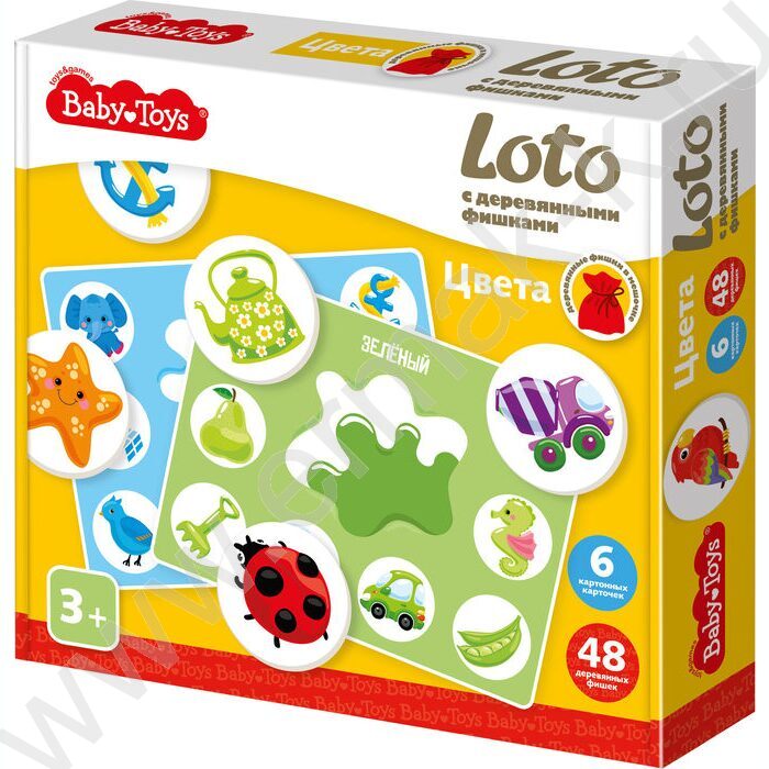 Лото с деревянными фишками Baby Toys "Цвета" | Фото 1