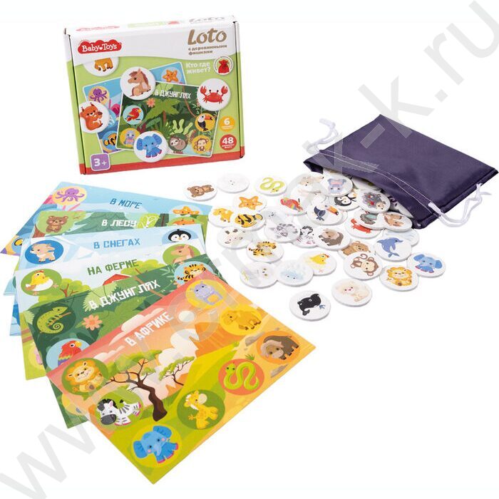 Лото с деревянными фишками Baby Toys "Кто где живет?" | Фото 2